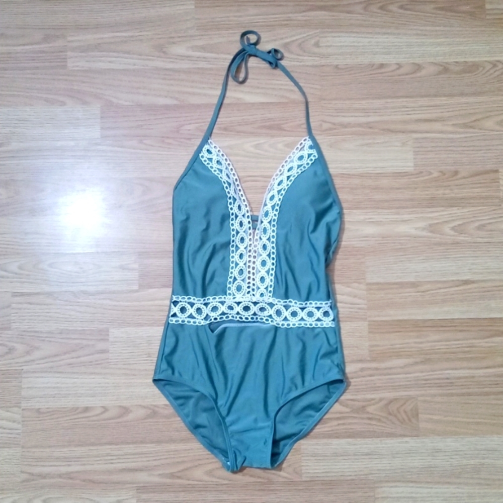 Olive green bathing suit size small